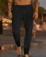 Black wide-leg summer pants
