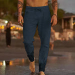 Dark blue wide-leg summer pants