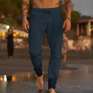 Dark blue wide-leg summer pants