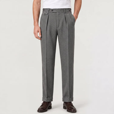 Klassische Herren-Stoffhose mit Fischgrätmuster 6