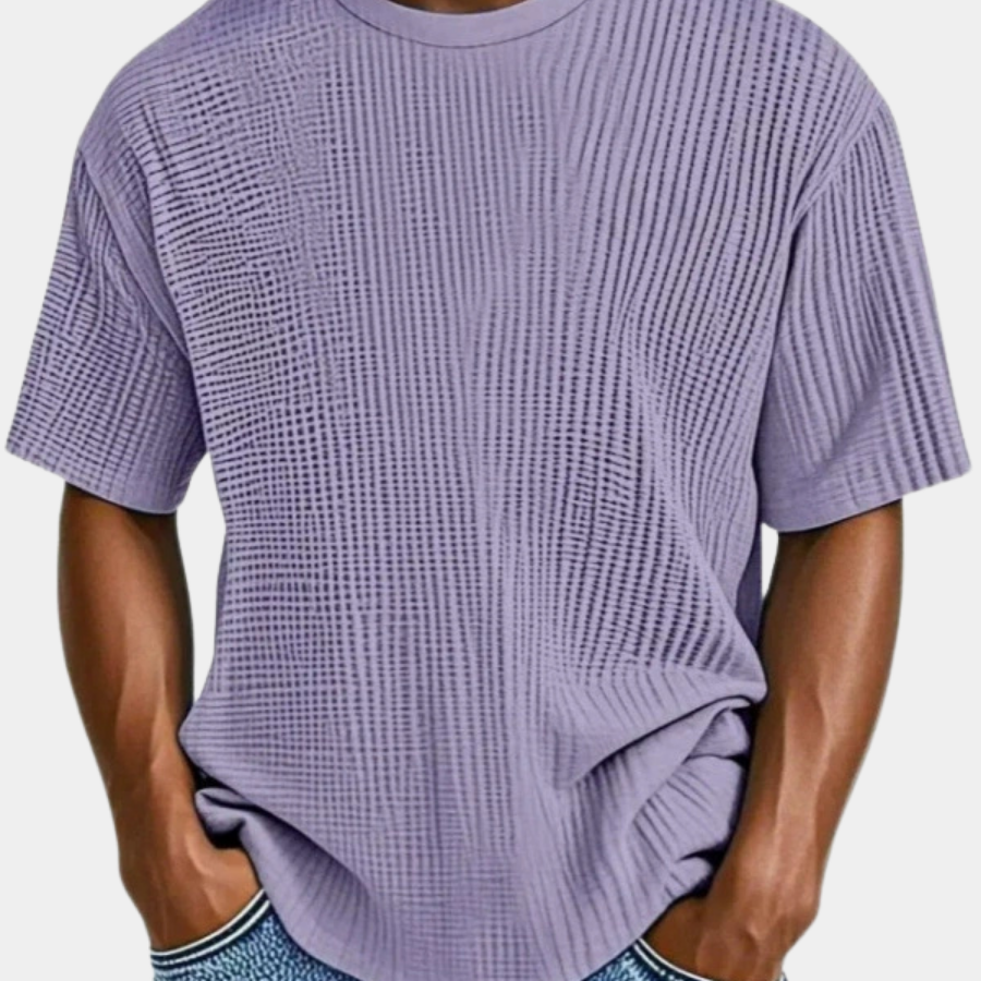 Men's Waffle Knit T-Shirt | Breathable Textured Crewneck Tee