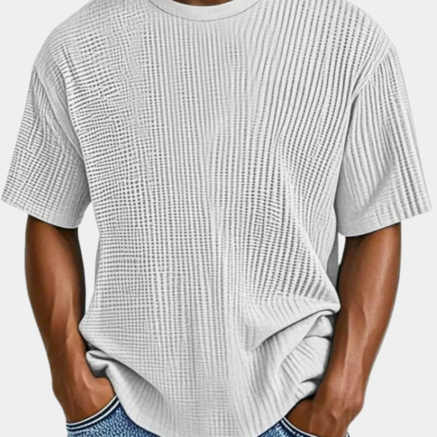 Men's Waffle Knit T-Shirt | Breathable Textured Crewneck Tee