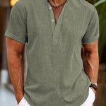 Men's Linen Shirt in Green