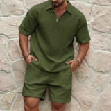 Men's Waffle Knit Set in Green