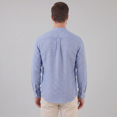 Henley-Langarmshirt Herren | Streifen, Casual