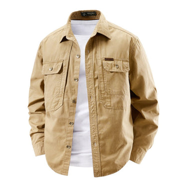 Herren Langarm-Utility-Hemd | Robustes Freizeithemd mit Brusttaschen