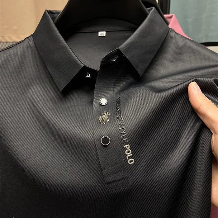 Men's Stretch Cotton Polo Shirt | Wrinkle-Resistant Modern-Fit Polo
