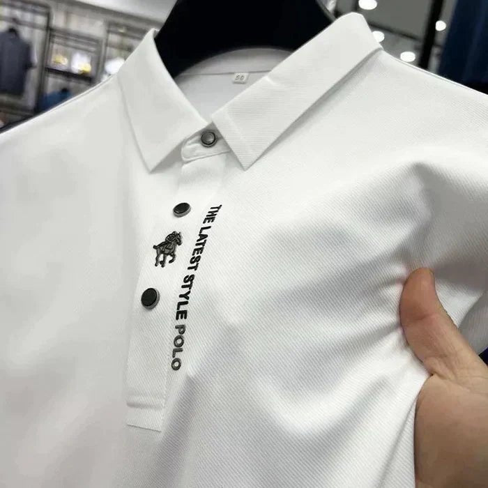 Men's Stretch Cotton Polo Shirt | Wrinkle-Resistant Modern-Fit Polo