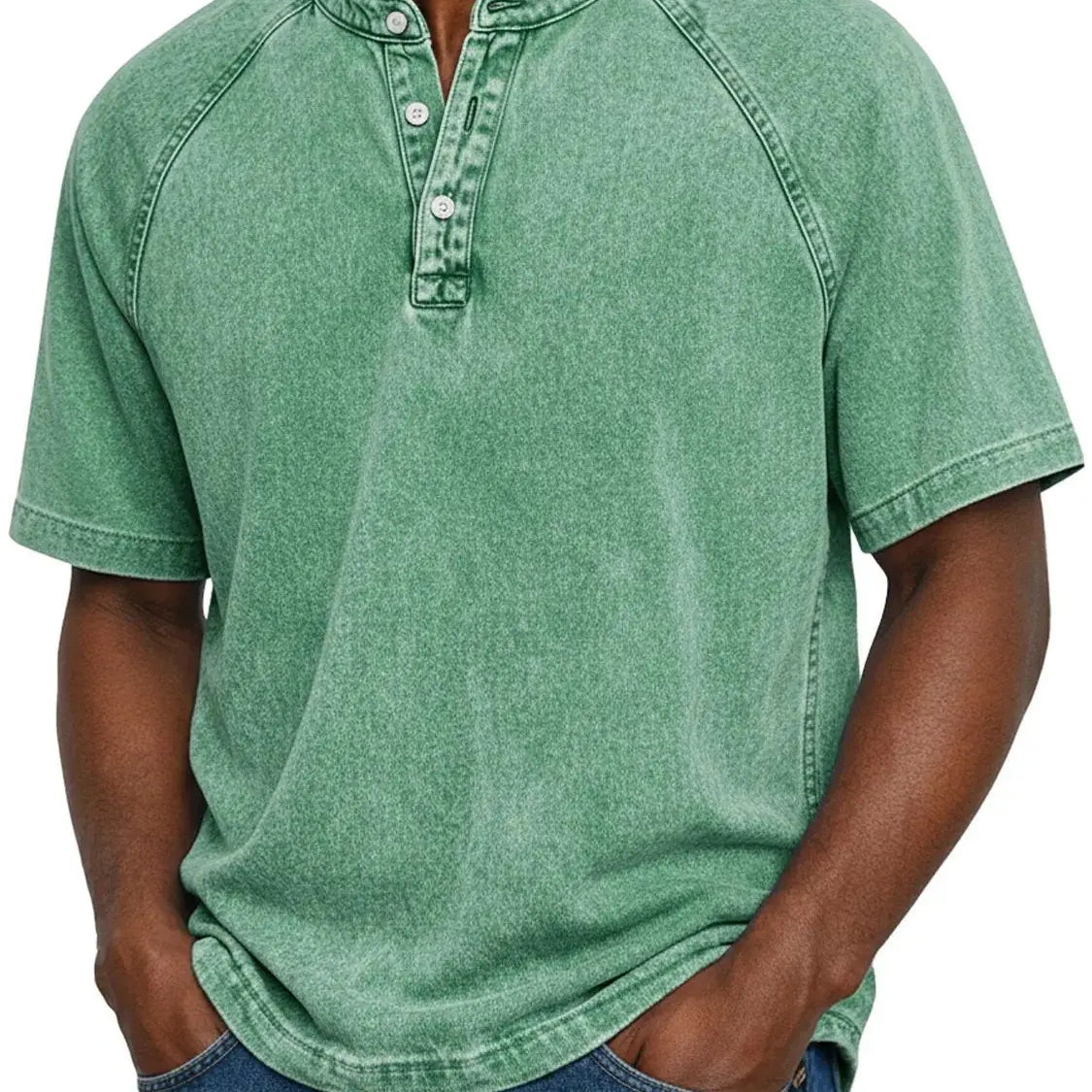 Green retro button-up shirt