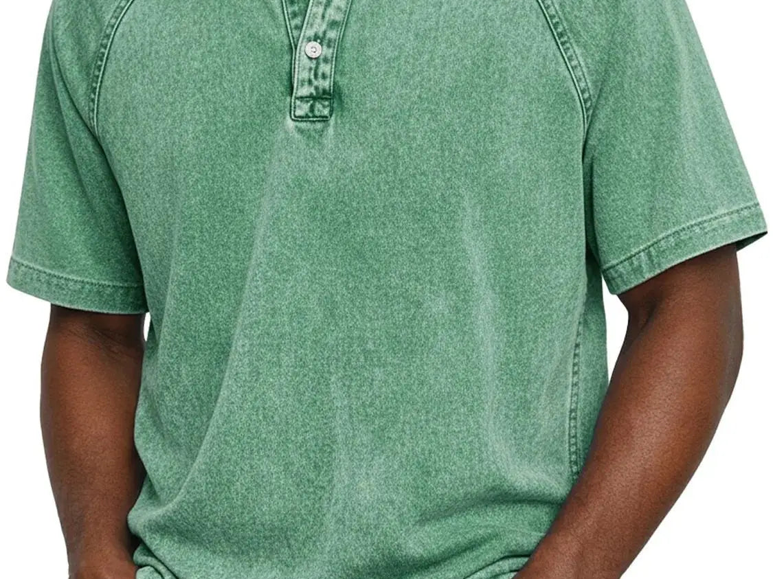 Green retro button-up shirt