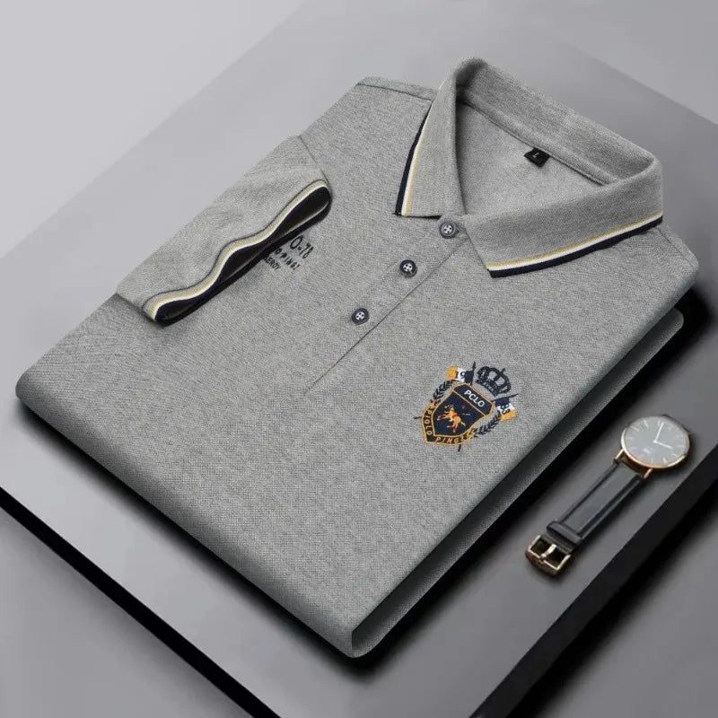 Grey classic polo shirt