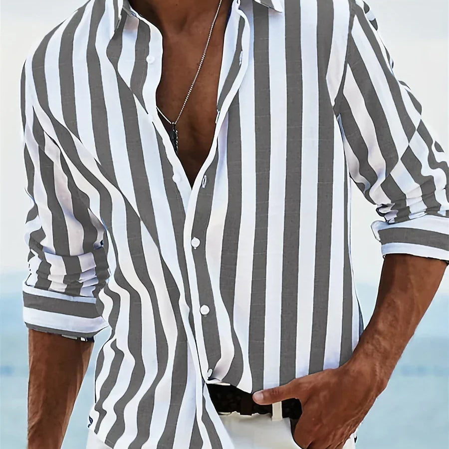 Streifenhemd Herren | Kurzarm, Sommer