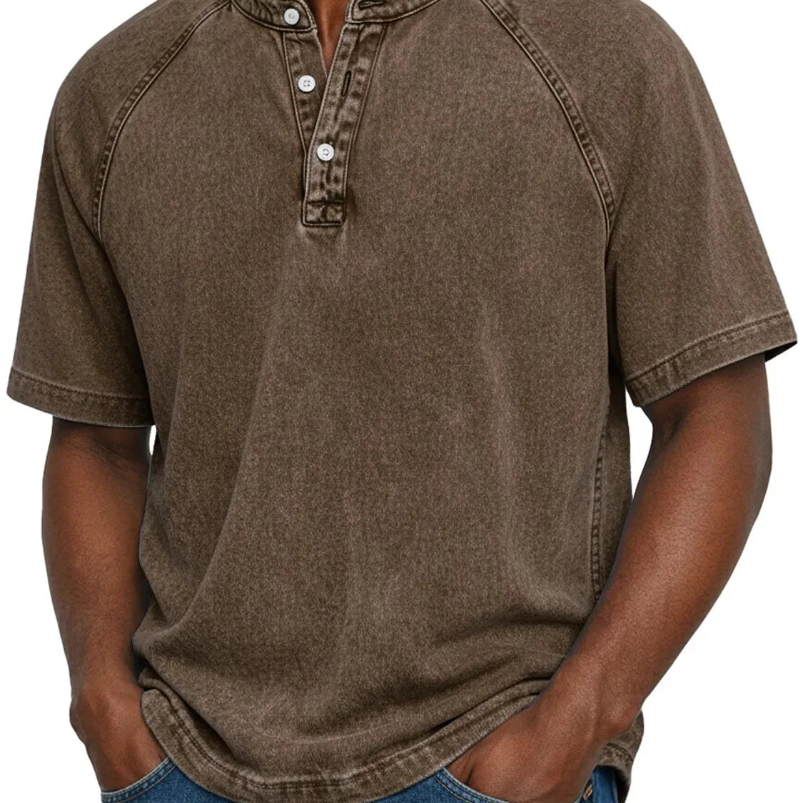 Brown retro button-up shirt