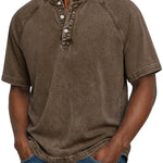 Brown retro button-up shirt
