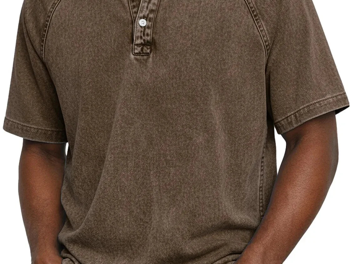 Brown retro button-up shirt