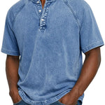 Blue retro button-up shirt