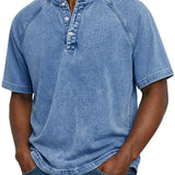Blue retro button-up shirt