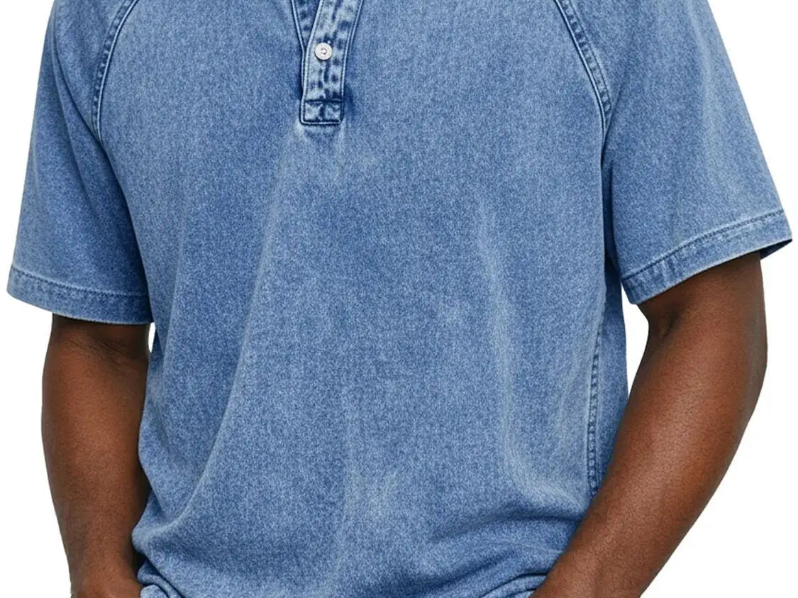 Blue retro button-up shirt