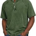 Military green retro button-up shirt