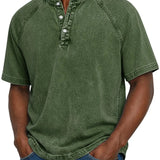 Military green retro button-up shirt