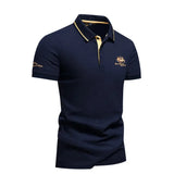 Navy cotton polo shirt