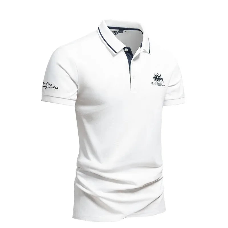 White cotton polo shirt