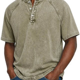Khaki retro button-up shirt