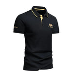 Black cotton polo shirt