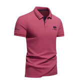 Red cotton polo shirt