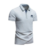 Grey cotton polo shirt