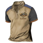 Brown vintage zip-collar polo