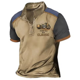 Brown vintage zip-collar polo