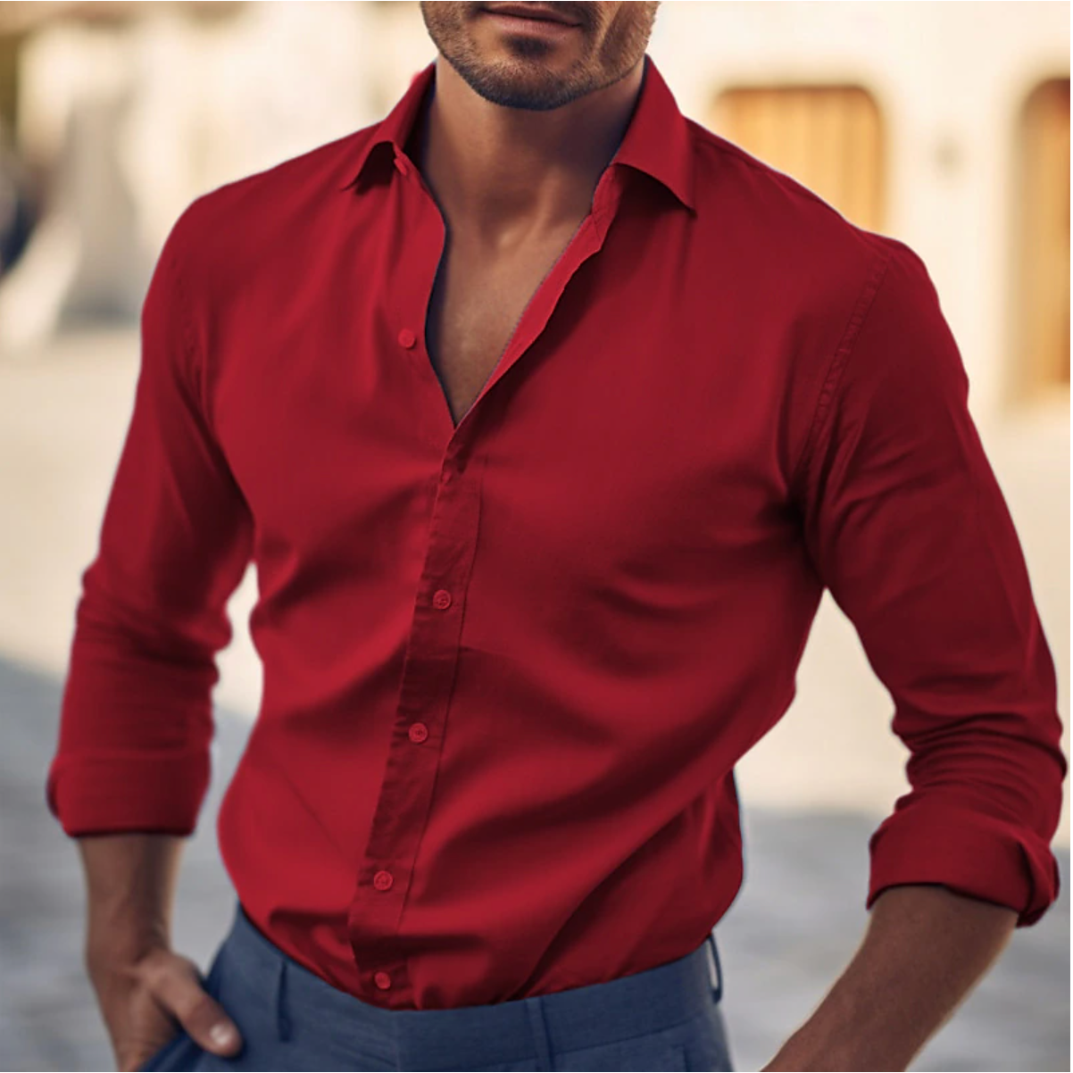 Langarmhemd Herren | Smart Casual, Button-Up