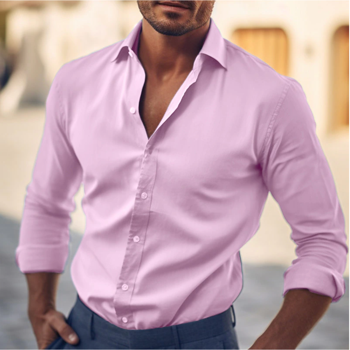 Langarmhemd Herren | Smart Casual, Button-Up