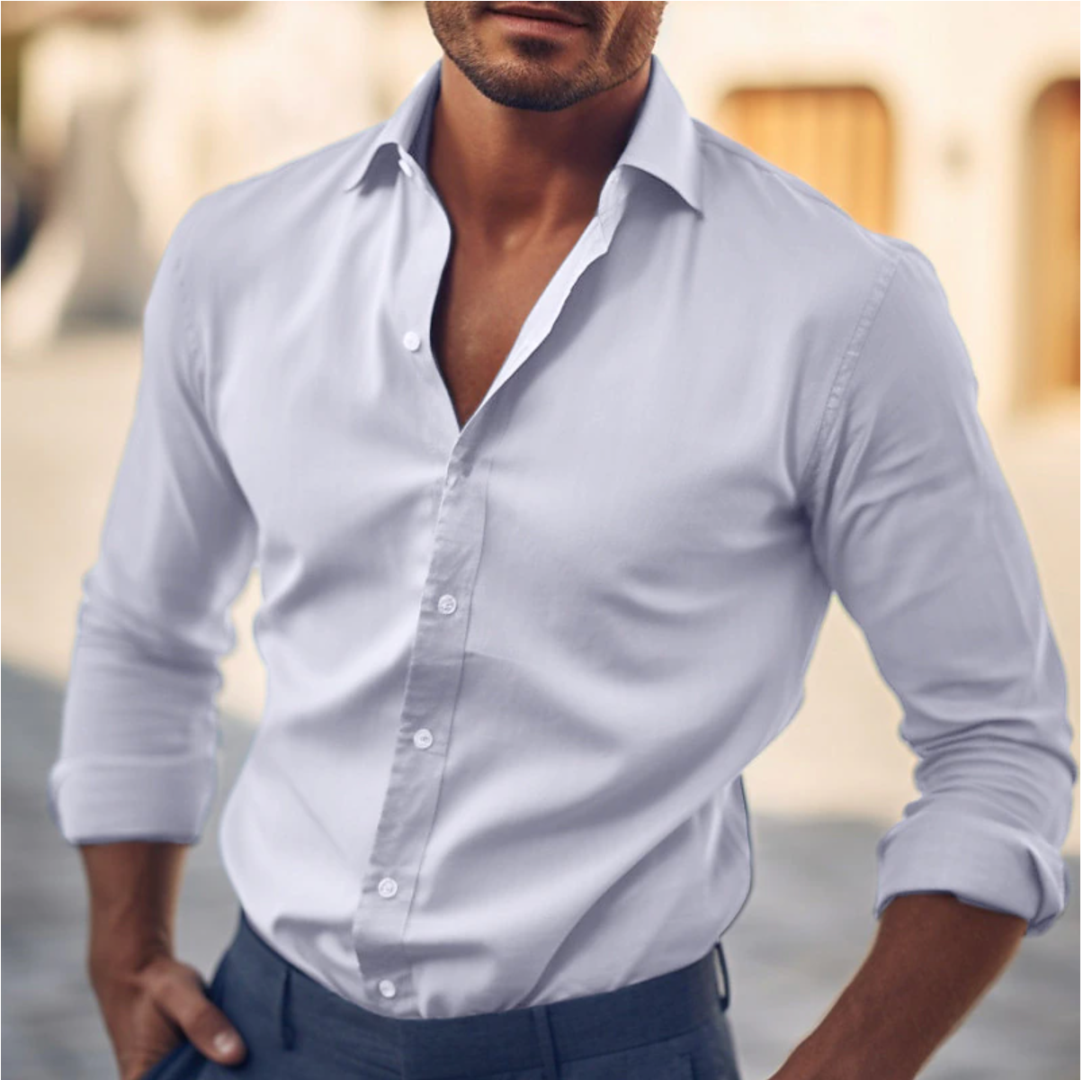 Langarmhemd Herren | Smart Casual, Button-Up