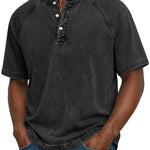 Black retro button-up shirt