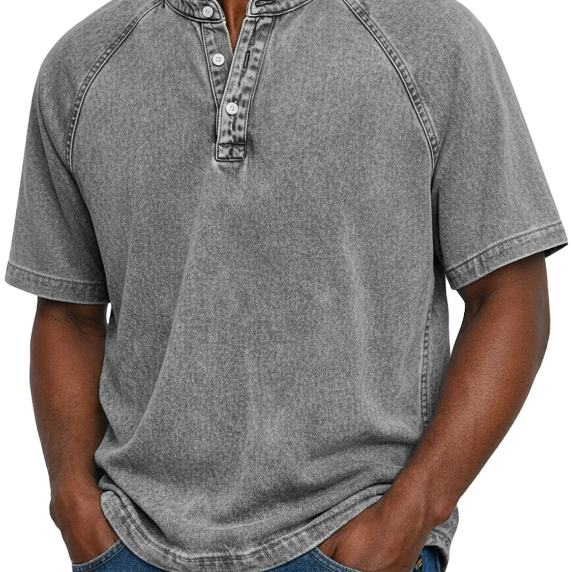Grey retro button-up shirt