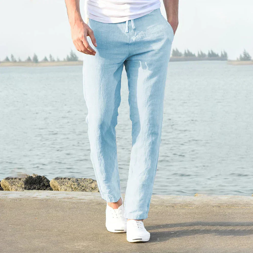 Men's Linen Pants | Relaxed Loose Fit Summer Trousers