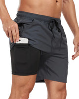 Grey quick-dry swim shorts