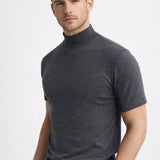 Men's Mock Neck T-Shirt in Gray