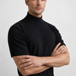 Men's Mock Neck T-Shirt in Black
