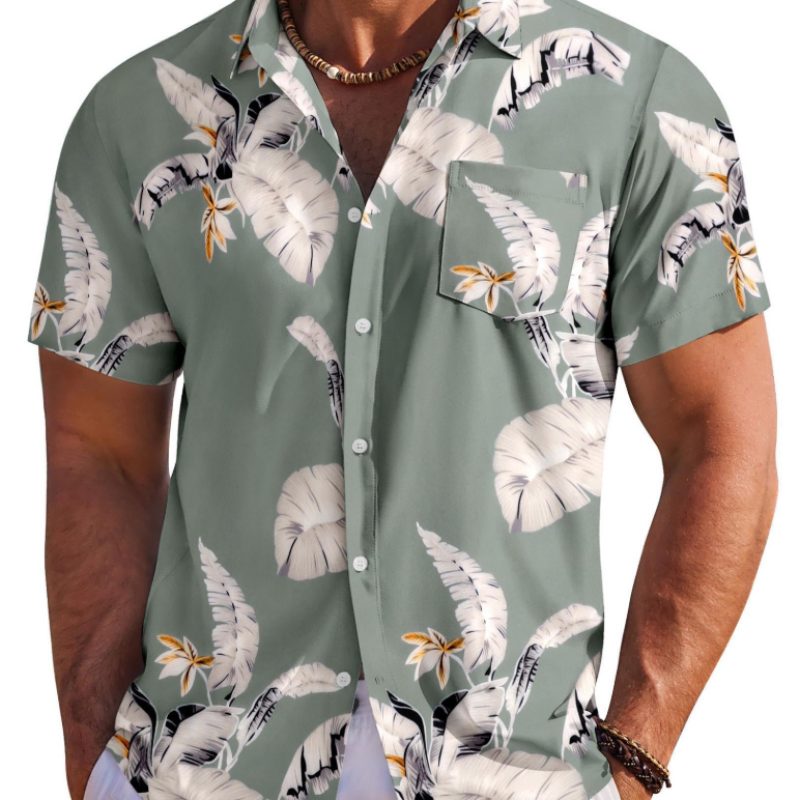 Hawaiihemd Herren | Tropisch Floral, Kurzarm