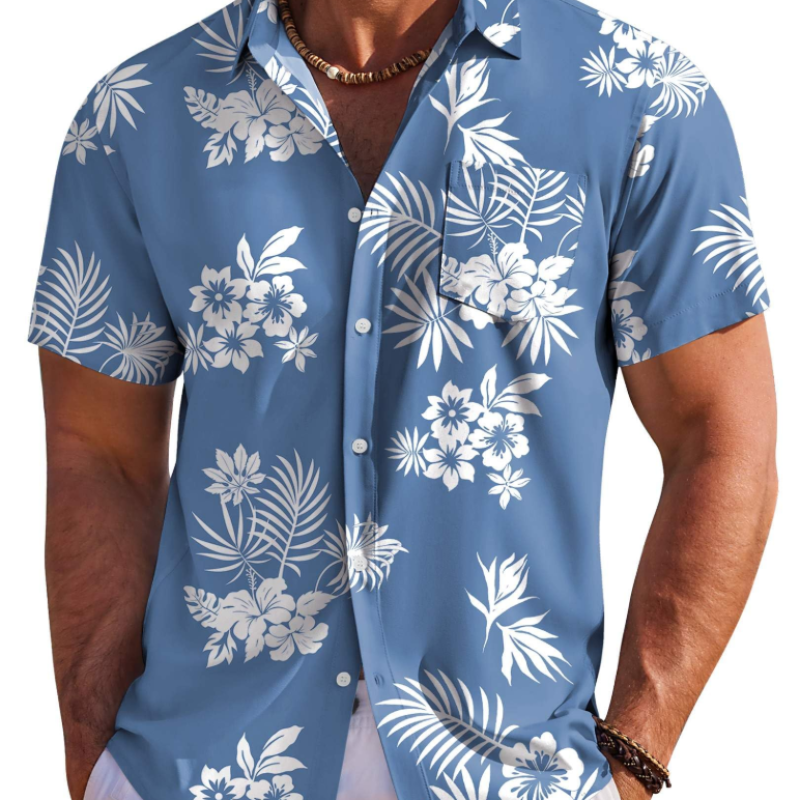 Hawaiihemd Herren | Tropisch Floral, Kurzarm