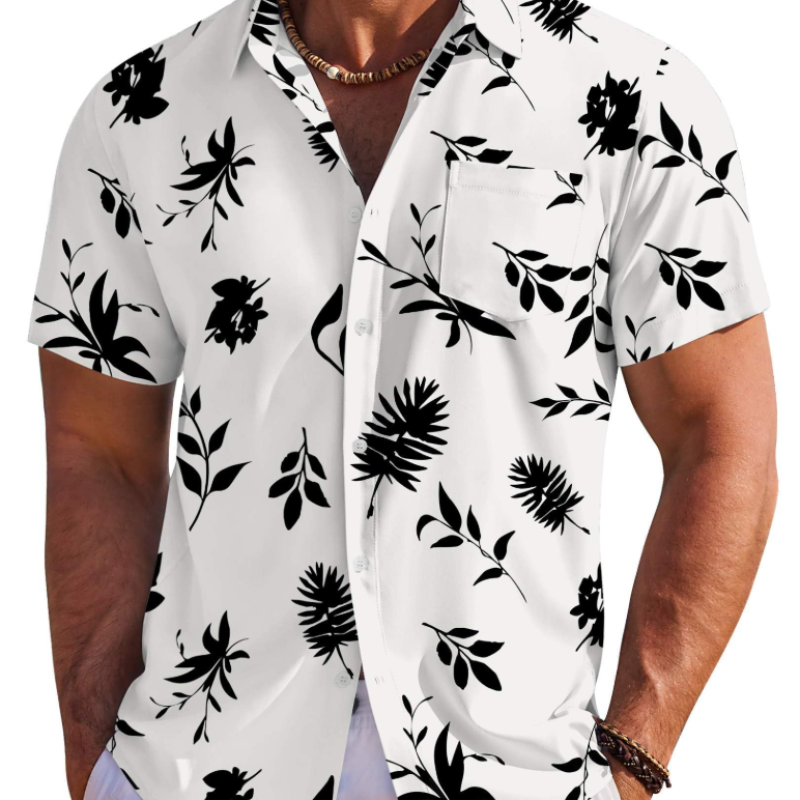 Hawaiihemd Herren | Tropisch Floral, Kurzarm