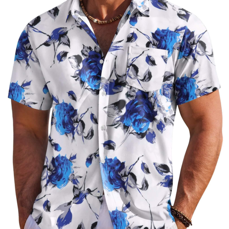 Hawaiihemd Herren | Tropisch Floral, Kurzarm