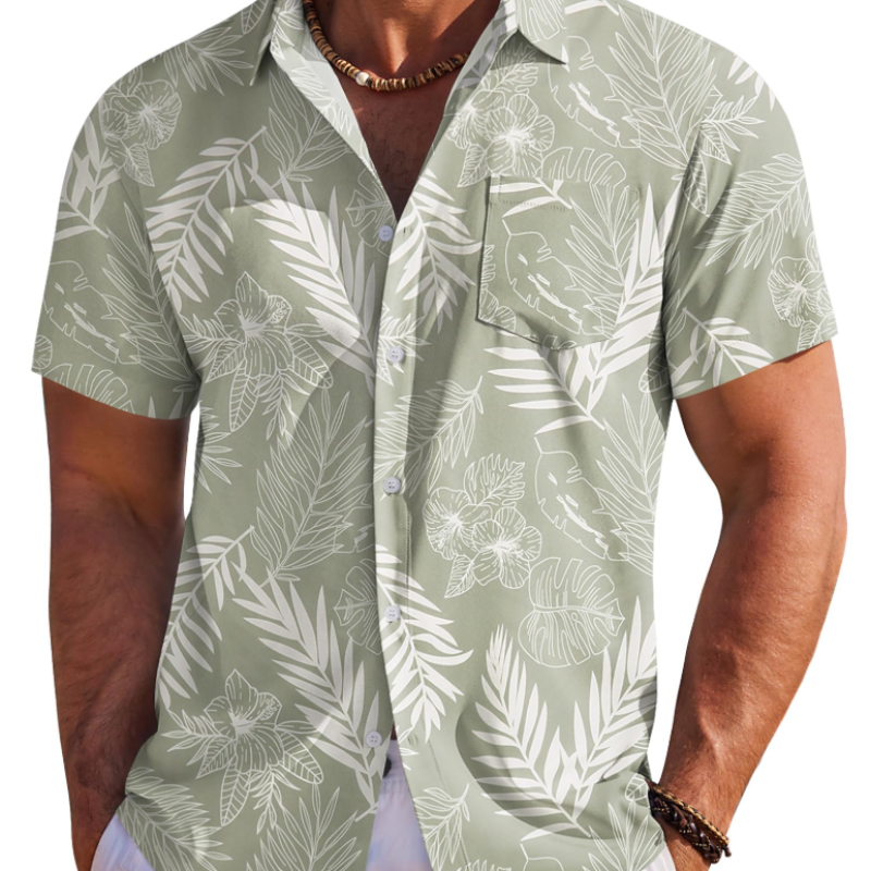Hawaiihemd Herren | Tropisch Floral, Kurzarm