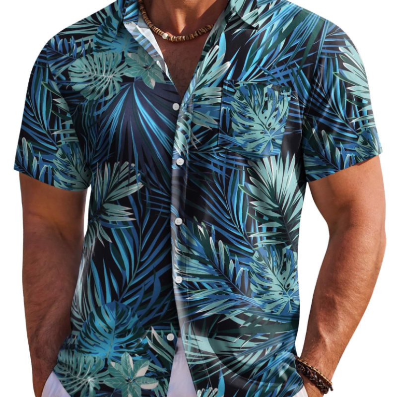 Hawaiihemd Herren | Tropisch Floral, Kurzarm