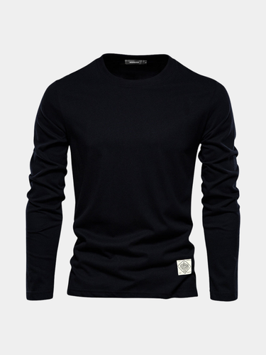 Herren Langarm-Shirt aus Baumwolle | Weiches Basic Langarmshirt für Jeden Tag