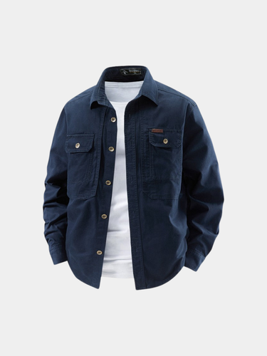 Herren Langarm-Utility-Hemd | Robustes Freizeithemd mit Brusttaschen