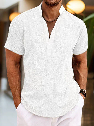 Henley-Shirt Herren | Kurzarm, Casual